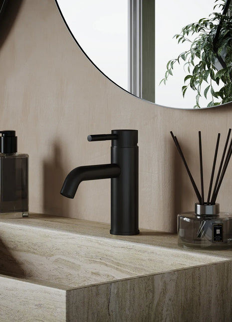 Saniclear Plus Stripes wastafelkraan zwart mat