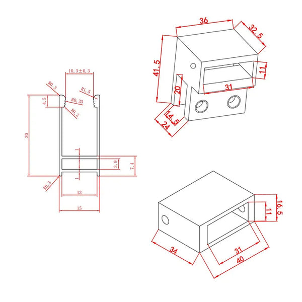 Saniclear Modern Iron profielloze inloopdouche 80x200 verouderd ijzer - gunmetal