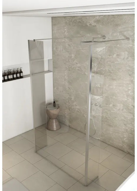 Saniclear Redro vrijstaande douchewand 90cm met zijwanden van 40cm chroom