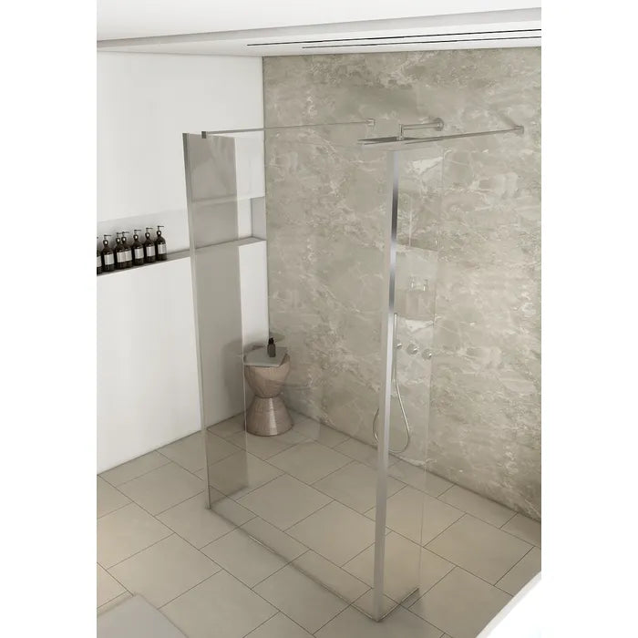 Saniclear Redro vrijstaande douchewand 120cm met zijwanden van 30cm chroom