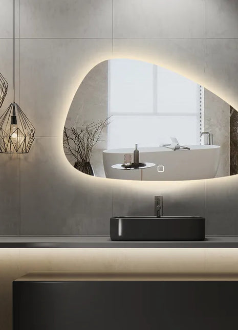 Saniclear Vibe organische spiegel 80x50cm met verlichting en verwarming